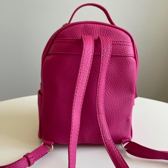 Hot Pink Mali + Lili Vegan Leather Backpack Purse - Picture 2 of 6